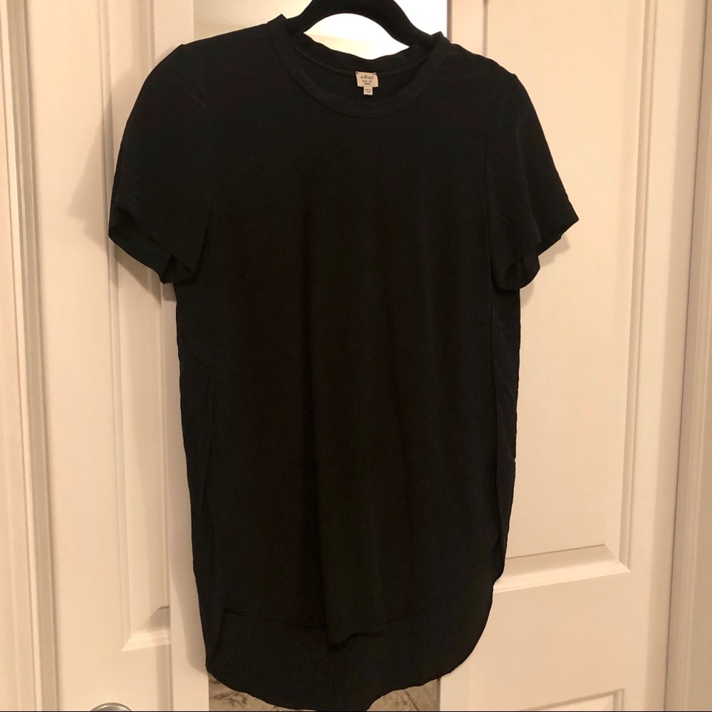Wilfred High Low Black Blouse - 100% silk